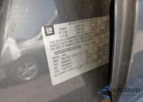 2016 GMC Canyon Sle из США, поврежденный, VIN 1GTG5CE3XG1229732